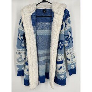 Disney Lilo & Stitch Fair Isle Stitch & Scrump Sherpa Girls Open Cardigan Size S